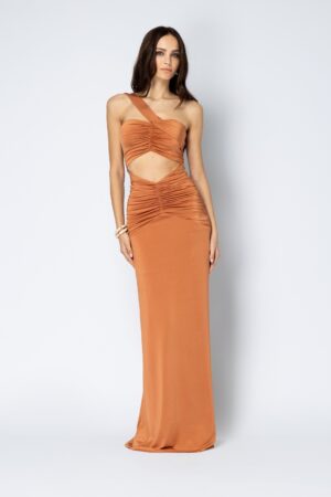 FOREVER YOUNG - Louise terracotta duga haljina
